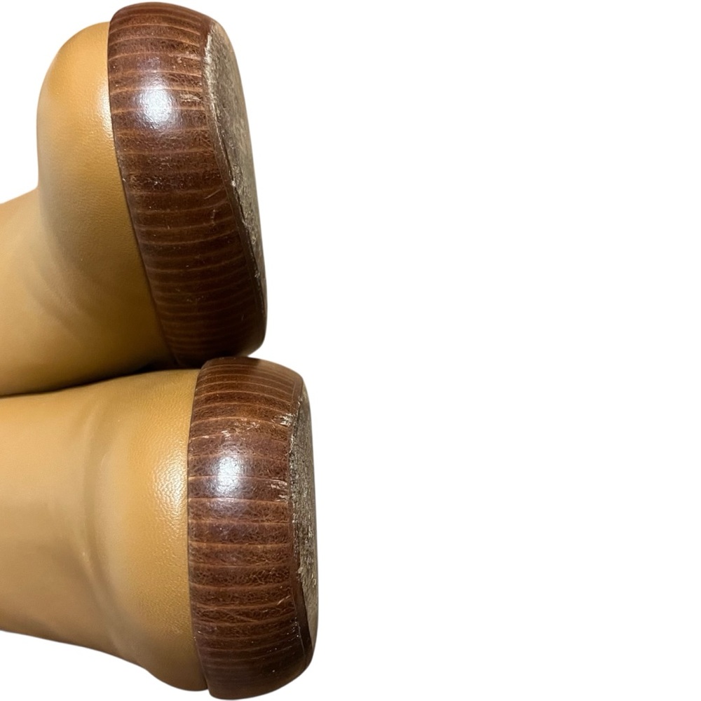 Vince Navina Leather Platform Clogs Tan Brown Block Heel Mule Minimalist — 9.5 - Picture 13 of 16
